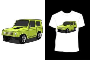 diseño de camiseta de ilustración de coche jeep katina