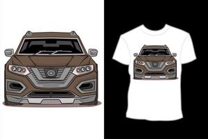 diseño de camiseta de ilustración moderna de coche vector