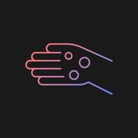 Rheumatoid nodules gradient vector icon for dark theme. Painless masses under skin. Malformations in bone. Firm bumps. Thin line color symbol. Modern style pictogram. Vector isolated outline drawing