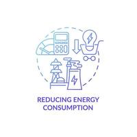 reducir el icono del concepto de consumo de energía. iniciativa común idea abstracta ilustración de línea delgada. ahorro de electricidad. reducir la contaminación ambiental. dibujo de color de contorno aislado vectorial vector