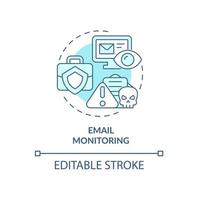 Email monitoring blue concept icon. Tracking messages for work safety control. Employee monitoring abstract idea thin line illustration. Vector isolated outline color drawing. Editable stroke