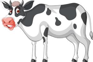 Cow standing cartoon character vector