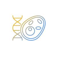 Biology gradient linear vector icon. Stydying of various life processes, organisms. Cell with DNA structure. Thin line color symbol. Modern style pictogram. Vector isolated outline drawing