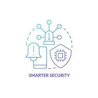 Smarter security blue gradient concept icon. Smart technology for seniors abstract idea thin line illustration. Fast emergency response. Isolated outline drawing. Myriad Pro-Bold font used vector