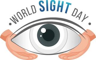 World Sight Day banner with hands holding an eye vector