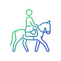 Equestrian gradient linear vector icon. Horseback riding. Horse racing competition. Athletes with physical disability. Thin line color symbol. Modern style pictogram. Vector isolated outline drawing