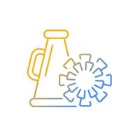 Cheerleading gradient linear vector icon. Megaphone, pom-poms. Sport team support group. Dance perfomance. Thin line color symbol. Modern style pictogram. Vector isolated outline drawing