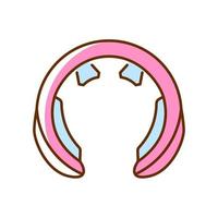 Neck massage tool RGB color icon. Device for stimulating neck and shoulders. Relaxation and recreation. Body care. Relieve sore and pain. Isolated vector illustration. Simple filled line drawing