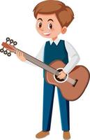 A male musician cartoon character on white background vector