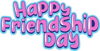 Happy Friendship Day word logo on white background vector