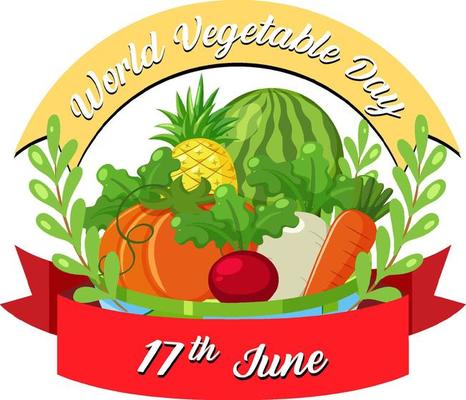 World Vegetable Day banner with vegetables and fruits