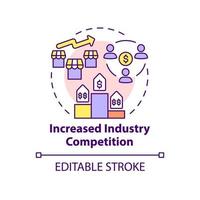 Increased industry competition concept icon. Dynamic pricing weak spot abstract idea thin line illustration. Isolated outline drawing. Editable stroke. Roboto-Medium, Myriad Pro-Bold fonts used vector