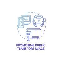 Promoting public transport usage concept icon. Common initiative abstract idea thin line illustration. Environmental sustainability. Producing less pollution. Vector isolated outline color drawing