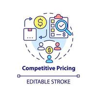 Competitive pricing concept icon. Price optimization abstract idea thin line illustration. Regulating competition. Isolated outline drawing. Editable stroke. Roboto-Medium, Myriad Pro-Bold fonts used vector