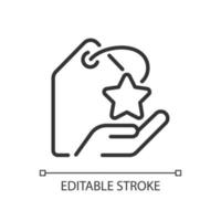 Special offer pixel perfect linear icon. Online shopping. Marketing strategy. Product promotion. Thin line illustration. Contour symbol. Vector outline drawing. Editable stroke. Arial font used