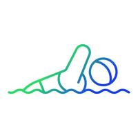 icono de vector lineal de gradiente de natación adaptable. deporte acuático. carrera de piscina. deportista con discapacidad física. símbolo de color de línea delgada. pictograma de estilo moderno. dibujo de contorno aislado vectorial