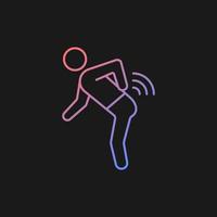 Back rheumatism gradient vector icon for dark theme. Inflammatory back pain. Joint damage. Flexibility loss in spine. Thin line color symbol. Modern style pictogram. Vector isolated outline drawing