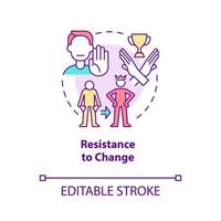 Resistance to change concept icon. Unwillingness to transform life abstract idea thin line illustration. Happiness mindset obstacle. Vector isolated outline color drawing. Editable stroke