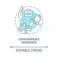 Workplace avoidance concept icon. Skip work because of mental discomfort. Toxic job environment abstract idea thin line illustration. Vector isolated outline color drawing. Editable stroke