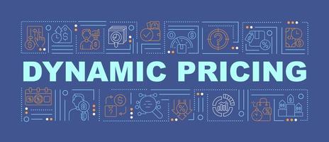 Demand pricing word concepts blue banner. Pricing strategy. Infographics with linear icons on background. Isolated typography. Vector color illustration with text. Arial-Black font used