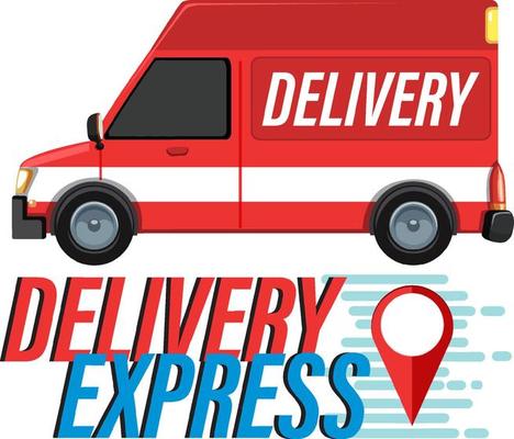 Delivery Express wordmark with delivery panel van