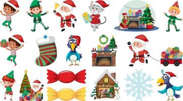 Set of isolated objects of christmas theme vector