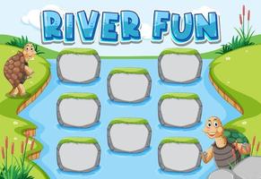 Game template with empty rocks in the river vector