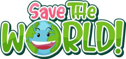 Save The World typography logo design vector