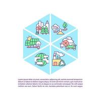 iconos de línea de concepto de estrategia de cero emisiones netas con texto. plantilla de vector de página ppt con espacio de copia. folleto, revista, elemento de diseño de boletín. ilustraciones lineales de reducción de la contaminación del aire en blanco