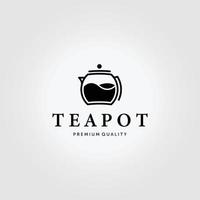 Minimal Teapot Vintage Logo Vector Illustration Design