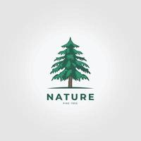 Pine Tree Logo Icon Vector Vintage Illustration Design