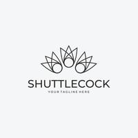 Minimalist Sport Shuttlecock Badminton Logo Line Art Vector Illustration Design