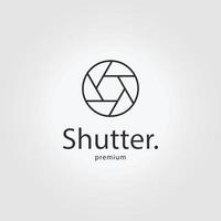 Shutter Camera Logo Line Art Icon Vector Illustration Design