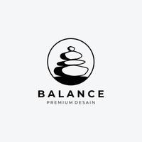 Hard Balance Stone Logo Vector Design Illustration Vintage, Line Art Stone, Simple Logo Spa, Healthy Care Logo