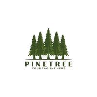 Pines Tree Wild Outdoor Logo Vector Illustration Design Vintage Art