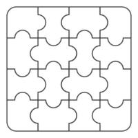 Jigsaw puzzle template of pieces icon logo vector