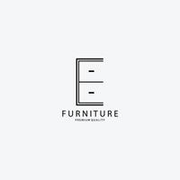 Furniture Cupboard Logo Vector Illustration Design Line Art