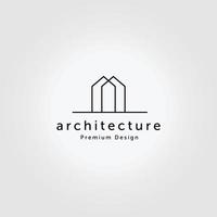 Modern Architecture Logo Line Art Minimalist Simple Design Illustration Vector