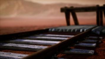 Abandoned railway tracks in the desert video