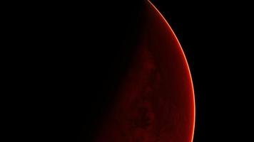 röd planet mars på stjärnhimlen video