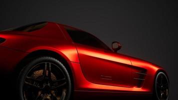 luxury sport car in dark studio with bright lights video