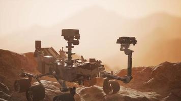 Curiosity Mars Rover exploring the surface of red planet video