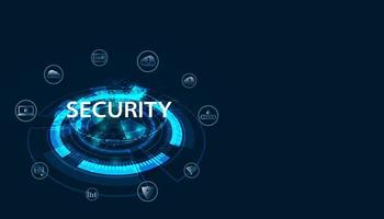 Abstract Cyber Security Concept Protect network, device, program and data from attacks, Network security, Application, Data security, Cloud. vector