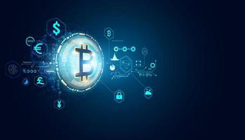 Abstract digital finance in the online world. Bitcoin. Various transactions. Nationwide currency Investing in bitcoins Online transactions Online transactions On the background. vector