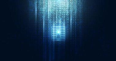 Abstract Cyber security with padlock blue binary technology Future cyber background. vector