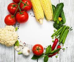 fresh vegetables as a frame photo