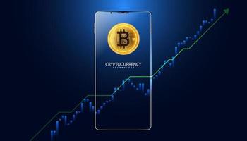 Abstract Digital bitcoin Finance in the Online World By Mobile Internet, Transactions in Online Systems On the background internet, stock trading. Connected all over the world vector