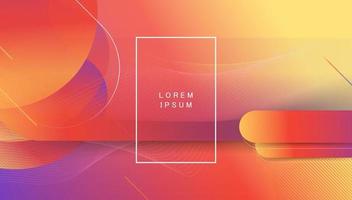 Colorful landing page abstract geometric shape and dynamic background on gradient colour. vector