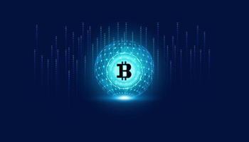 Abstract Bitcoin Cryptocurrency consists of the Bitcoin symbol on the world, the concept of the use of cryptocurrencies in the future world. vector