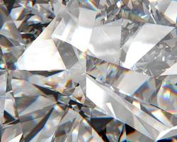 Realistic diamond crystal with caustic close up texture background 3D rendering photo